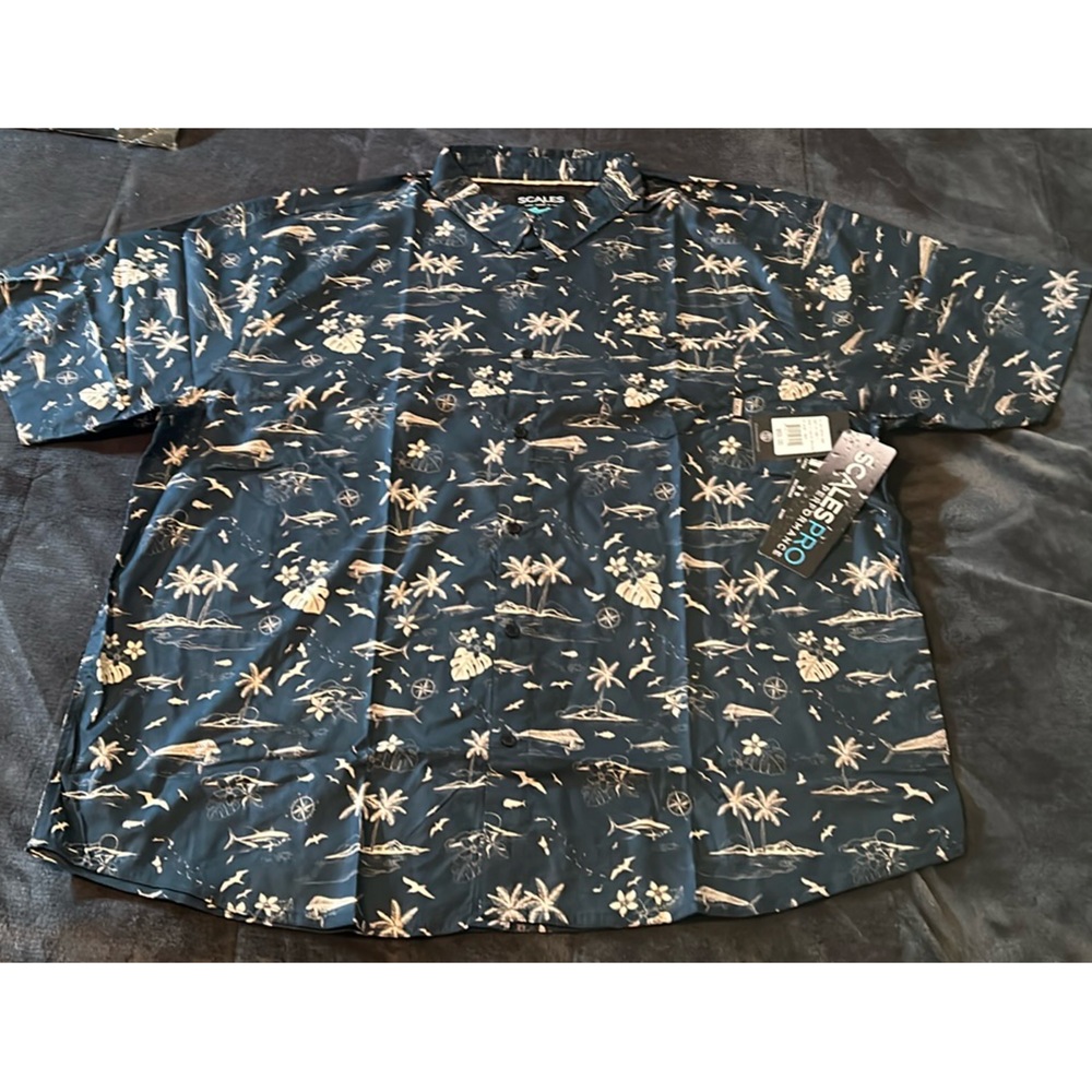 Scales Tech Button Down SS Print